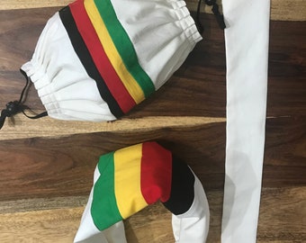 Handmade Face Mask and Matching Headband 100% Cotton