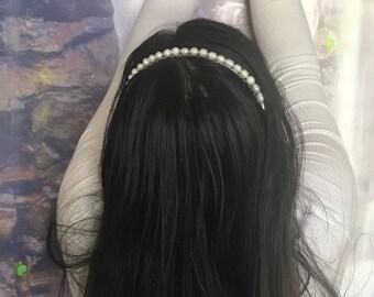 Handmade headband with real pearls