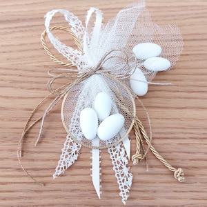 Wedding Baptism Favor, Romantic Greek Bomboniere Koufeta, Jordan Almond Favor, Baby Shower Gift, Christening Souvenir, First Communion Favor