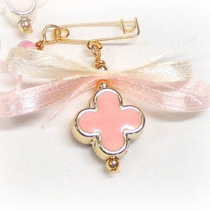 Girls Witness Pins, Martirika, Martyrika, Orthodox Baptism, Orthodox Christening, Pin Mati, Baptism Favors, Greek Baptism (CCBMN35) - 10 pcs