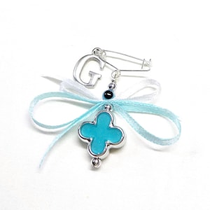 Pines de testigos de niños, Martirika, Martyrika, bautismo ortodoxo, letra inicial del bebé, recuerdos de bautismo griego, regalo para invitados - 10 piezas