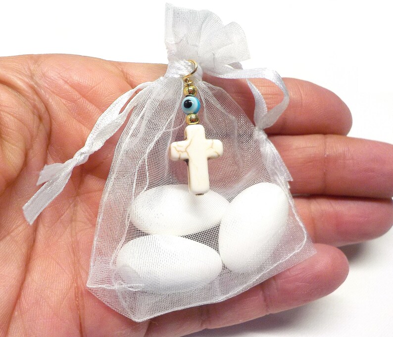 Baptism Favors Organza Pouches With Jordan Almonds Etsy