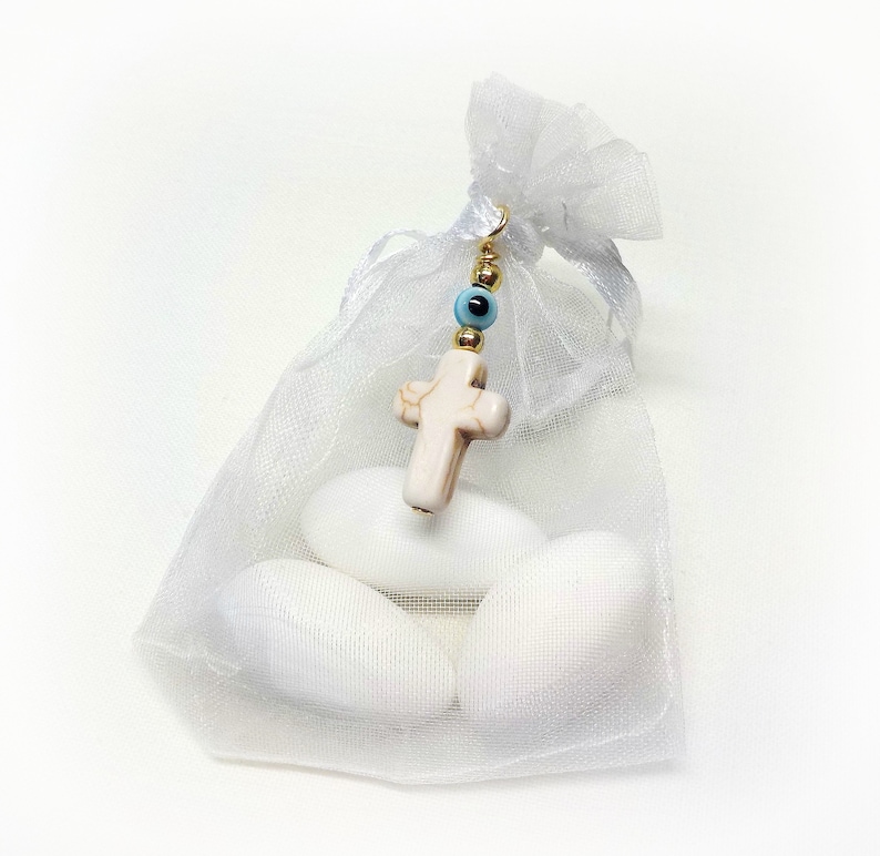 Baptism Favors Organza Pouches With Jordan Almonds Etsy