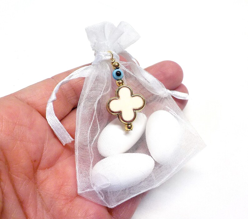 Baptism Favors Organza Pouches With Jordan Almonds Etsy