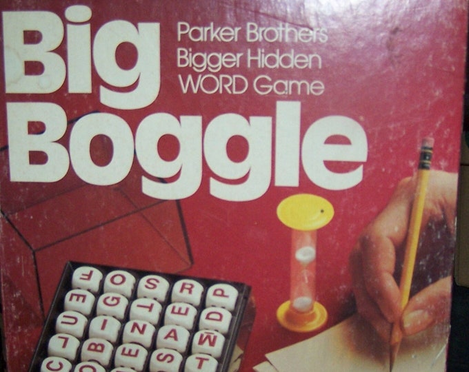 Vintage 1979 BIG BOGGLE Game From Parker Brothers Hidden Word Game Vintage 1979 big boggle game from parker brothers hidden word game