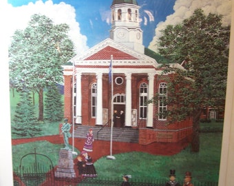 Signed - Spring at the Loudoun County COURTHOUSE Print - Helen Jean Smith - Limited Edition - 2002 - Only 250 made - Leesburg, Va