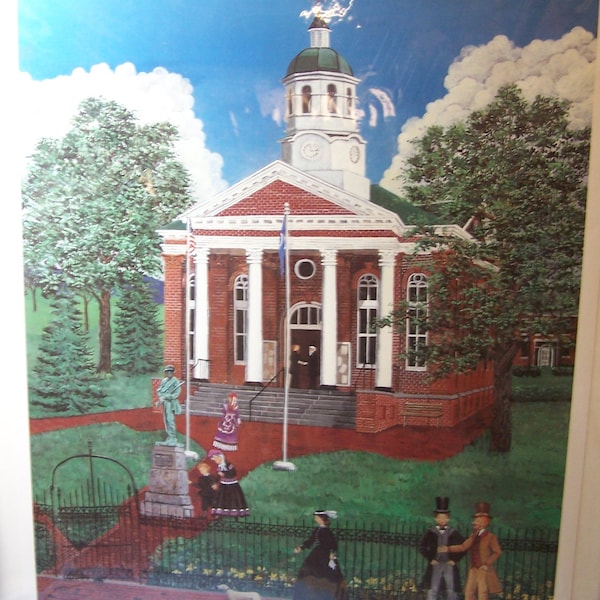Signed - Spring at the Loudoun County COURTHOUSE Print - Helen Jean Smith - Limited Edition - 2002 - Only 250 made - Leesburg, Va