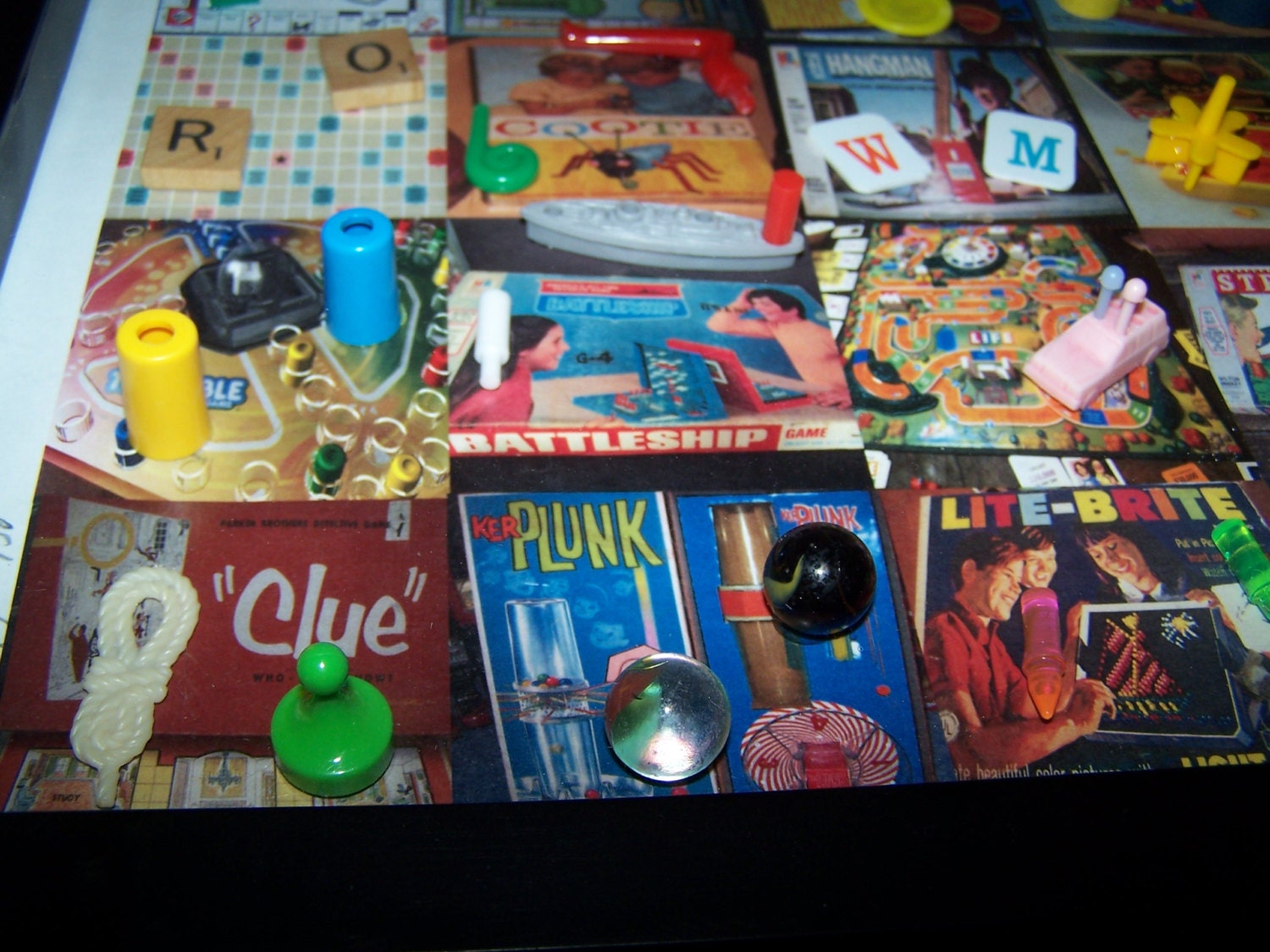 Vintage GAME SHADOW BOX Featuring Game Pieces 11 X Etsy