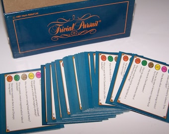 ORIGINAL ~ Trivial Pursuit Cards ~ 50 Pieces (NOT a whole box) ~ Crafts ~ Tags ~ Scrapbooking ~ Replacement ~ Table Decor