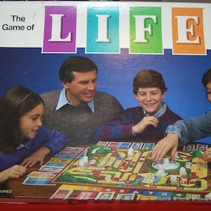 Dated 1985 - The Game of LIFE Board Game - Milton Bradley - Ages 9 to Adult - Model number 04000 - Family Game Night