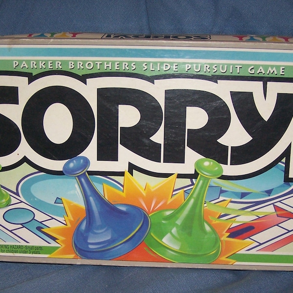 Parker Brothers SORRY Board Game - 1992 Version - SLIDE! BUMP! "Sorry!" - Model Number 00390