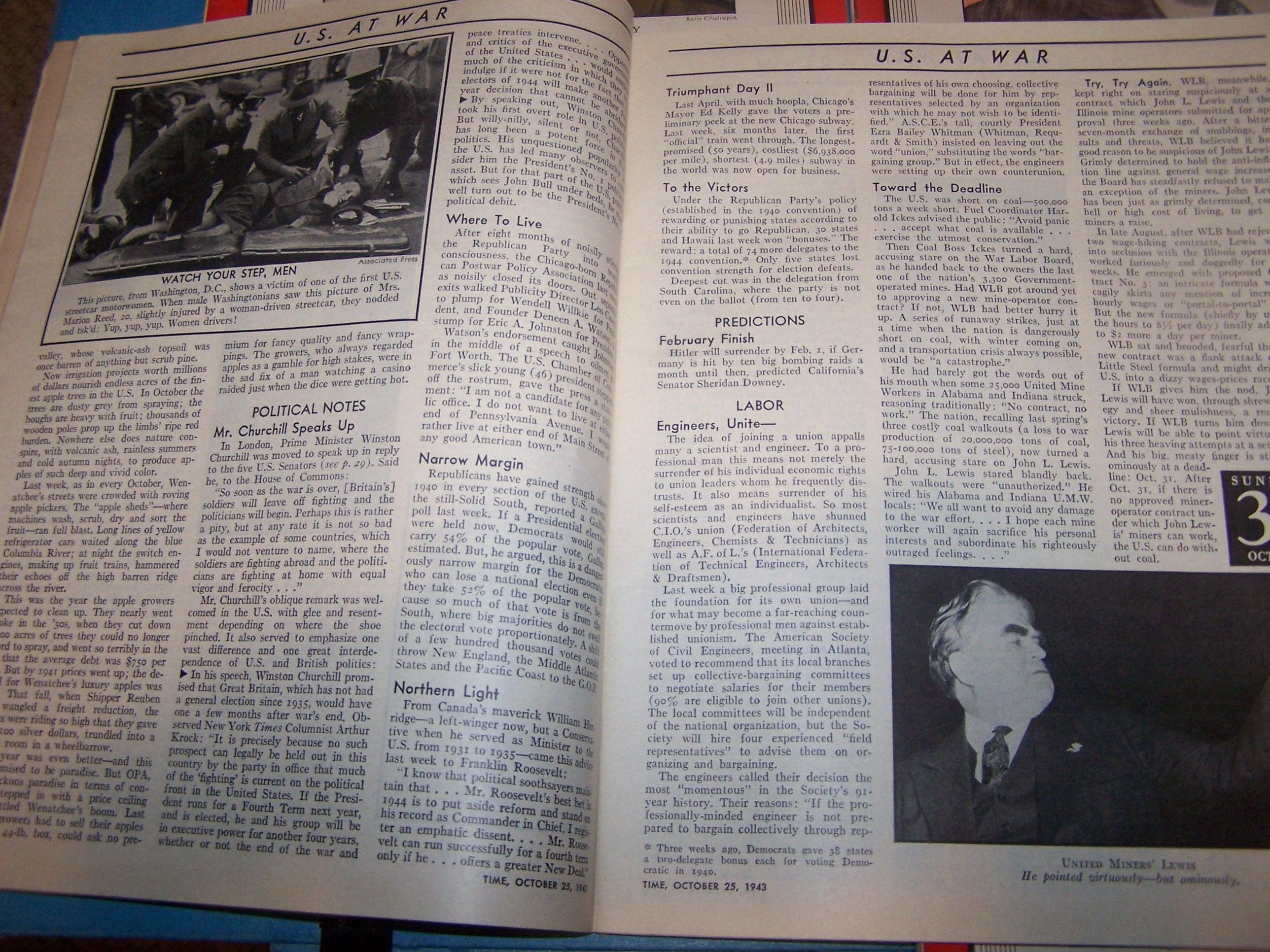 Vintage TIME Weekly Magazines - Sold Separately - Governor Dewey ...