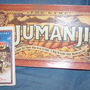 Vintage JUMANJI Board Game 1995 -Robin Williams - Bonus Video Tape Included - Milton Bradley - Complete