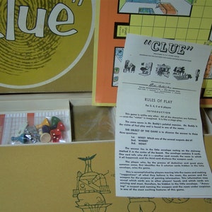 Clue Rules Parker Brothers