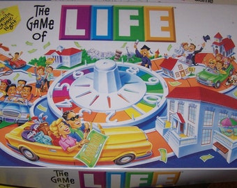 Dated 2000 - The Game of LIFE Board Game - Milton Bradley - Ages 9 to Adult - Model number 04000 - Family Game Night