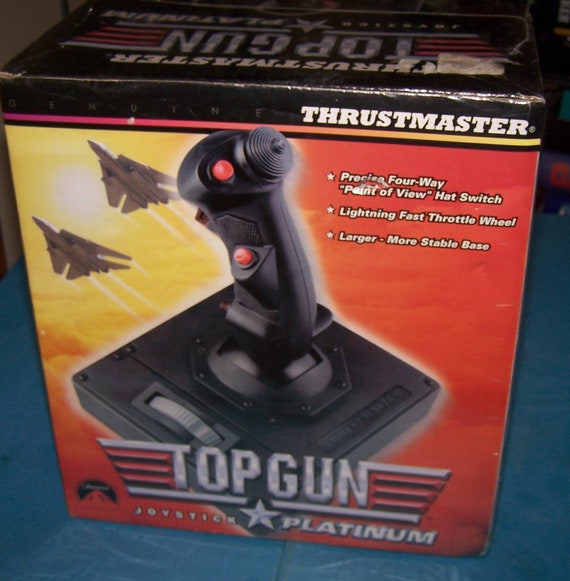 Vintage THRUSTMASTER TOP GUN Joystick - Platinum - Dated 1996