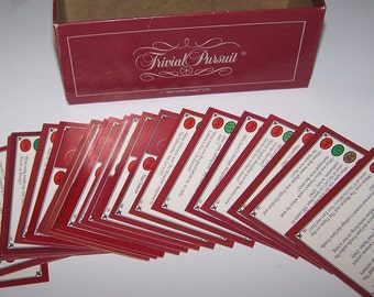 Baby Boomer ~ Trivial Pursuit Cards ~ 50 Pieces (NOT a whole box) ~ Crafts ~ Tags ~ Scrapbooking ~ Replacement ~ Table Decor