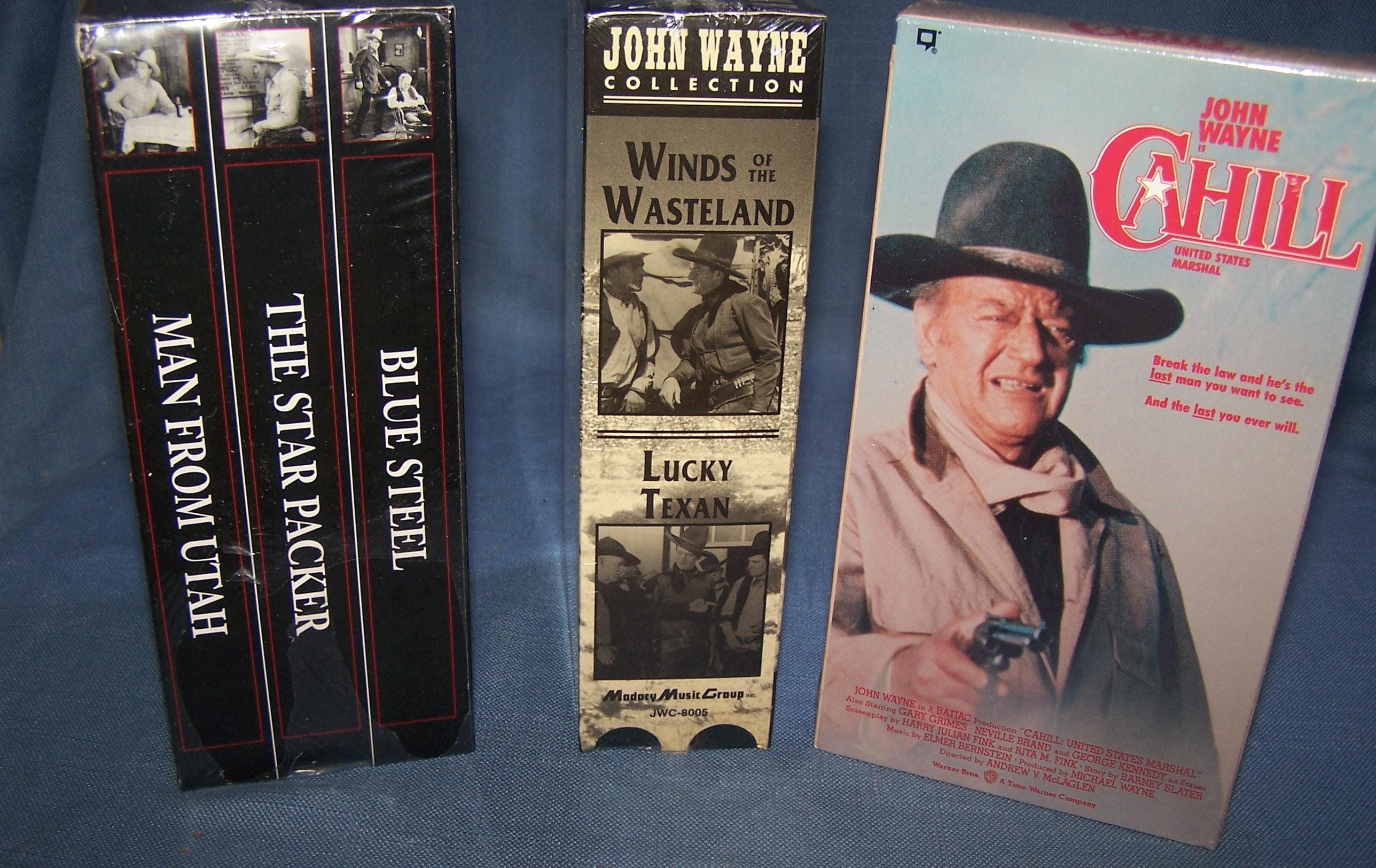 JOHN WAYNE VHS Assortment - Sealed - Cahill - Lucky Texan - Blue
