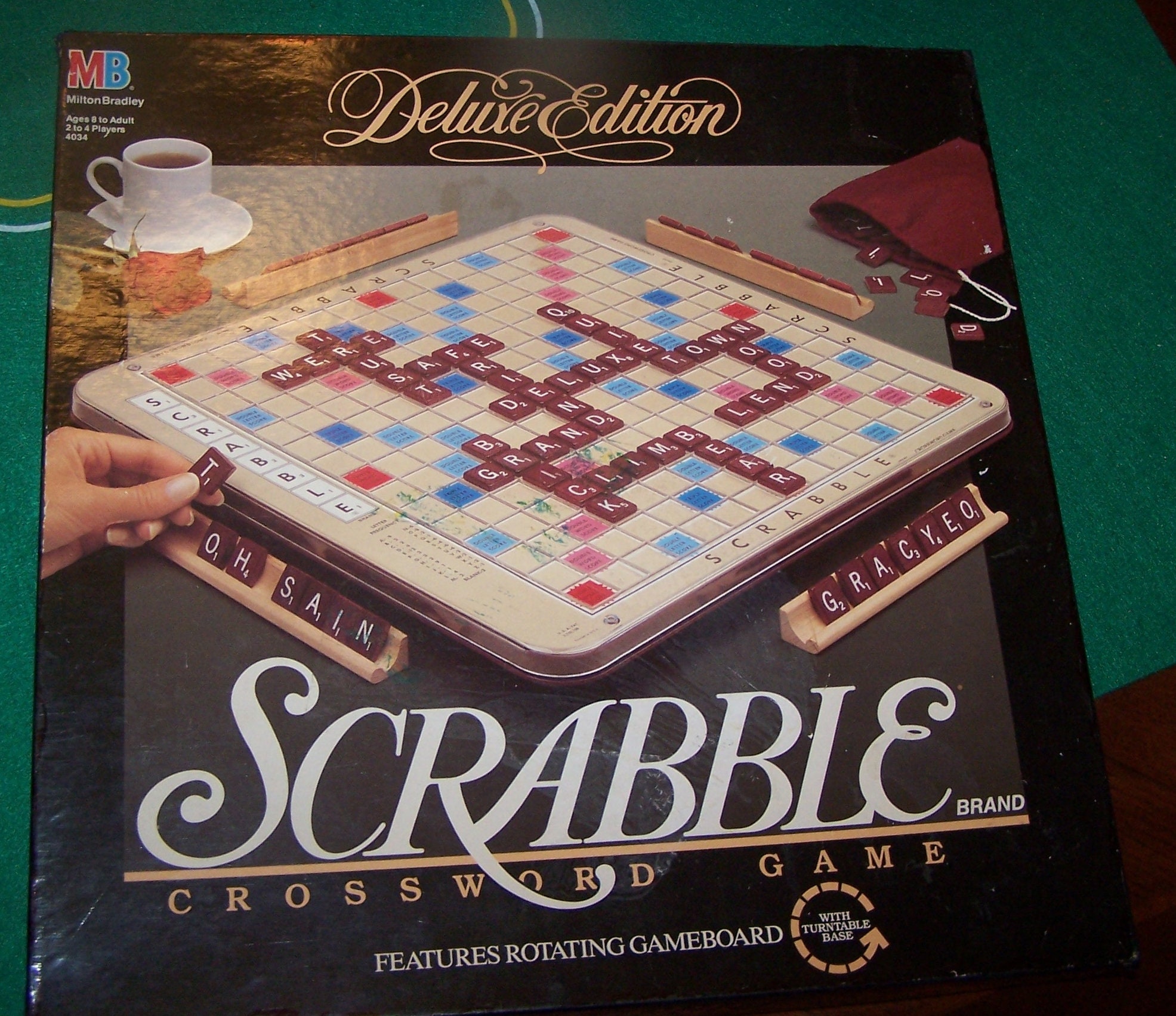 JEU DE SOCIÉTÉ Board Game Scrabble de luxe Deluxe Plateau Tournant