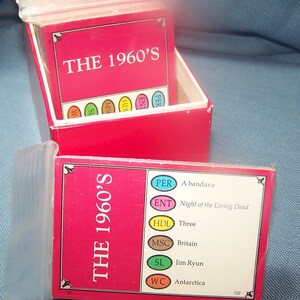 The 1960&#39;s ~ Trivial Pursuit Cards ~ 50 Pieces (NOT a whole box)~ Crafts ~ Tags ~ Scrapbooking ~ Replacement ~ Table Decor