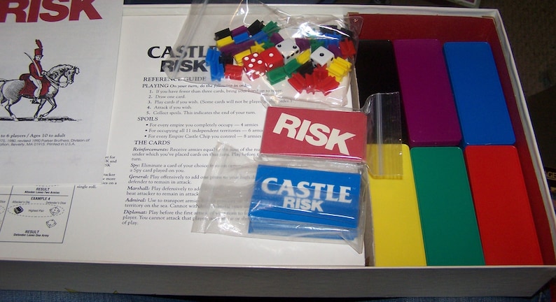 Castle Risk Rules 1990 Risk & Castle Risk Game - Parker Brothers - Two Games for the ...