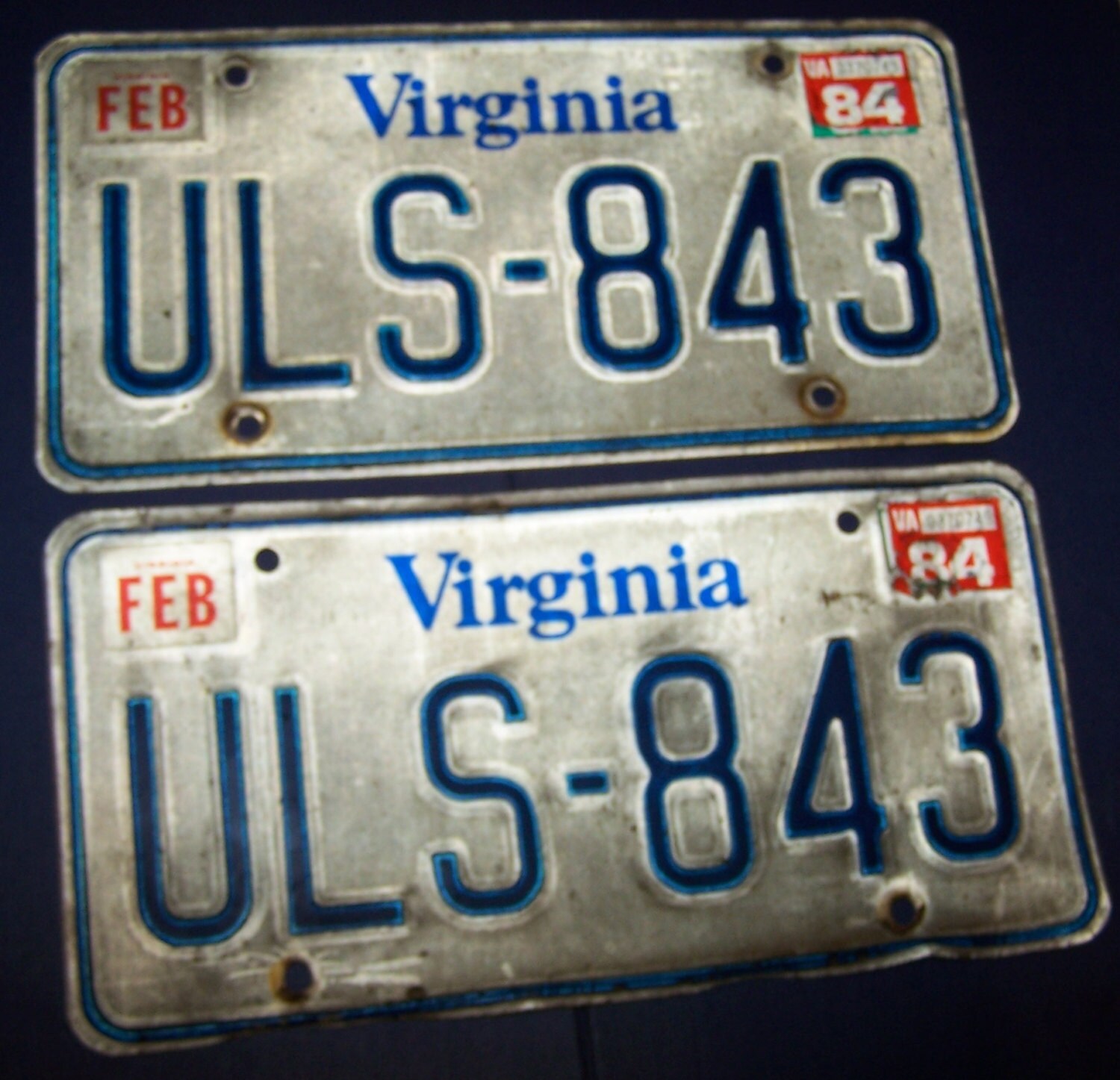 Pair of Virginia State License Plates Raised Letters & Etsy
