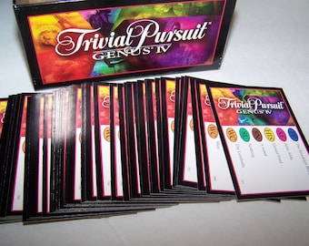 Genus IV ~ Trivial Pursuit Cards ~ 50 Pieces (NOT a whole box) ~ Crafts ~ Tags ~ Scrapbooking ~ Replacement ~ Table Decor