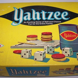 Vintage ~ Retro 1973 Yahtzee Dice Game ~ E. S. Lowe - The Classic Shake and Score Dice Game