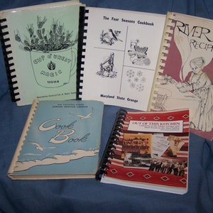 Assorted Vintage Regional Cookbooks - Wives Club - State Grange - Junior Service League - Woman&#39;s Club and many more - Each sold separately