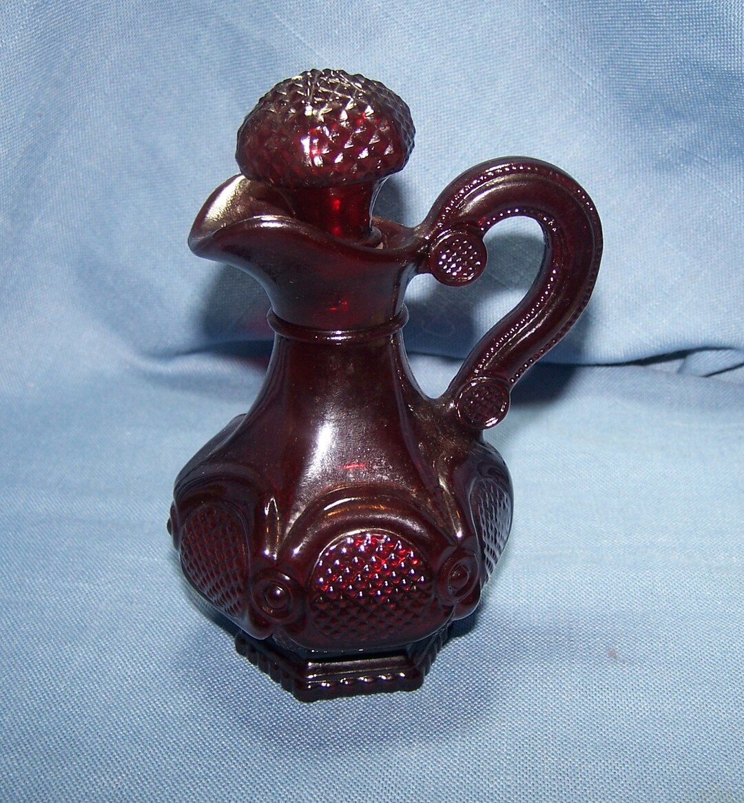 Avon - Ruby Red 5 Oz. CRUET - 1876 Cape Cod Collection - Complete With ...