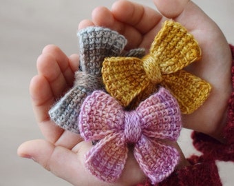 Knitted Bow Hair Clip Pattern: Girls Hair Accessories (PDF Instant Download)