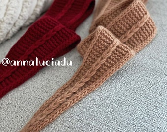Love Braids Knitting Pattern: English Knit Neckwarmer Scarf (PDF Pattern)