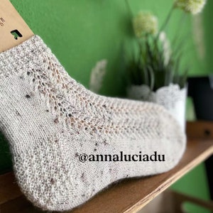 knitting sock pattern, knit lace sock , lace sock pattern, top down lace sock pattern, beginner sock pattern, PDF Instant Download image 3