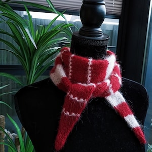 Anna's Bubble Tea  small scarf,  neck tie, suri alpaca silk,  knitting Scarf (PDF)