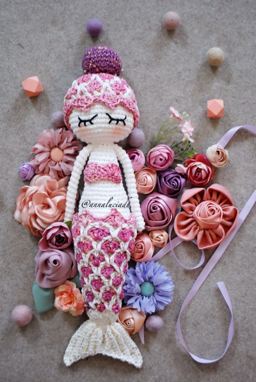 【オーダーページ】 マーメイド あみぐるみ かぎ針編みのマーメイドドールのパターン：あみぐるみのマーメイド