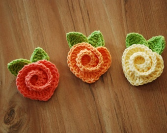 Crochet Heart Rose Pattern: Rainbow Pastel Colors (PDF Instant Download)