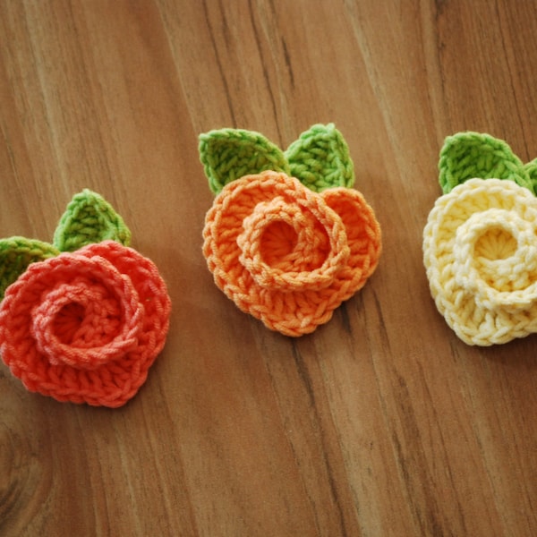 Crochet rose, crochet rainbow, rose pattern, handmade rose, heart rose, rose tutorial, love rose, PDF Instant Download