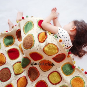 Crochet autumn blanket, crochet blanket, crochet patterns, PDF Instant Download