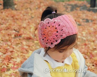 crochet flower hairband, crochet flowers, crochet gifts, crochet flower applique, crochet head warmer, christmas, PDF Instant Download