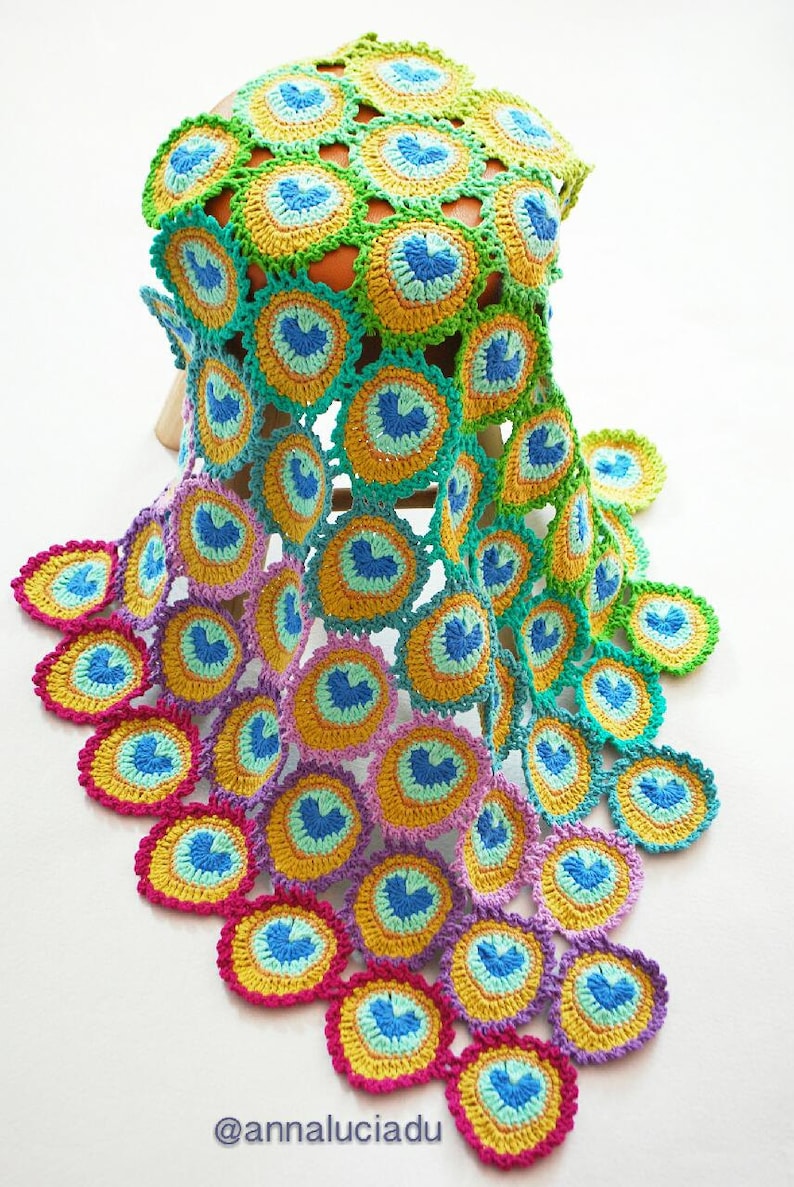Crochet peacock, crochet blanket, crochet patterns, Peacock Feather Baby Blanket, newborn prop, PDF Instant Downlod image 3