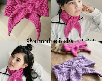 Knitting mermaid scarf , knitting kids scarf,  mermaid tail scarf,  mermaid  gift,  handmade scarf,  neck warmer,  PDF Instant Download