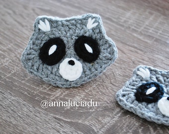 Forest Friends - raccoon，Raccoon crochet ， raccoon pattern, crochet patterns, crochet appliques, crochet woodland  PDF Instant Download