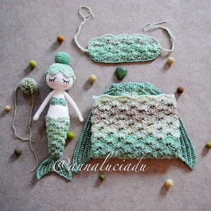 2 Pattern pack, Baby Photography Props，crochet mermaid, crochet doll, crochet photoprop, mermaid tail, PDF Instand Download