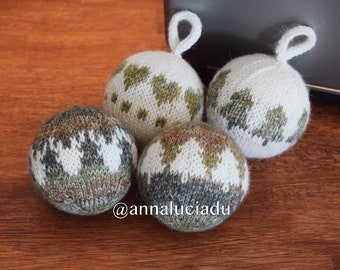 Knit Christmas Ornament Balls Pattern: DIY Fair Isle Baubles (PDF PATTERN)