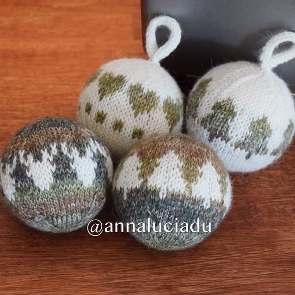 Knit Christmas Ornament Balls Pattern: DIY Fair Isle Baubles (PDF PATTERN)