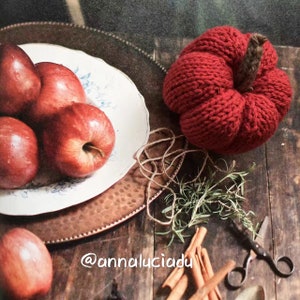 knitting pumpkin in 3 different sizes, knit in the round, knitting pattern, pumpkin amigurumi, knitting PDF Instant Download image 10