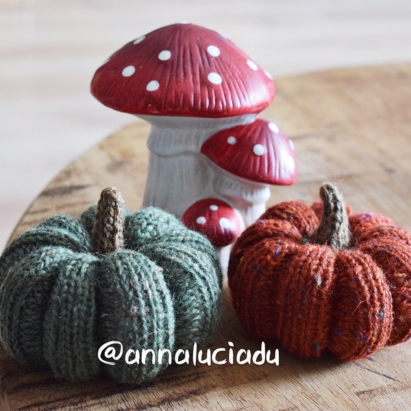 knitting  rib pumpkin with 2 different stems,  knitting pattern, pumpkin amigurumi, knitting  PDF Instant Download