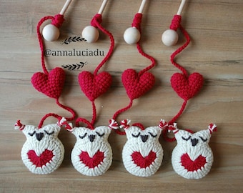 Crochet Owl & Heart Baby Mobile Pattern (PDF Instant Download)