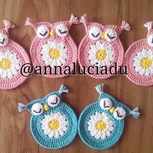 Crochet cute owl coaster PATTERN - INSTANT DOWNLOAD