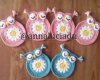 Crochet cute owl coaster PATTERN - INSTANT DOWNLOAD